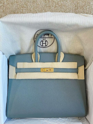 Hermes Birkin 25 Sellier Vert Amande Epsom Gold hardware