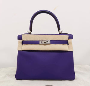 Hermes Kelly 25 Purple Swift Palladium hardware