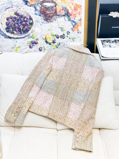 Chanel 24C gold multicolore tweed jacket