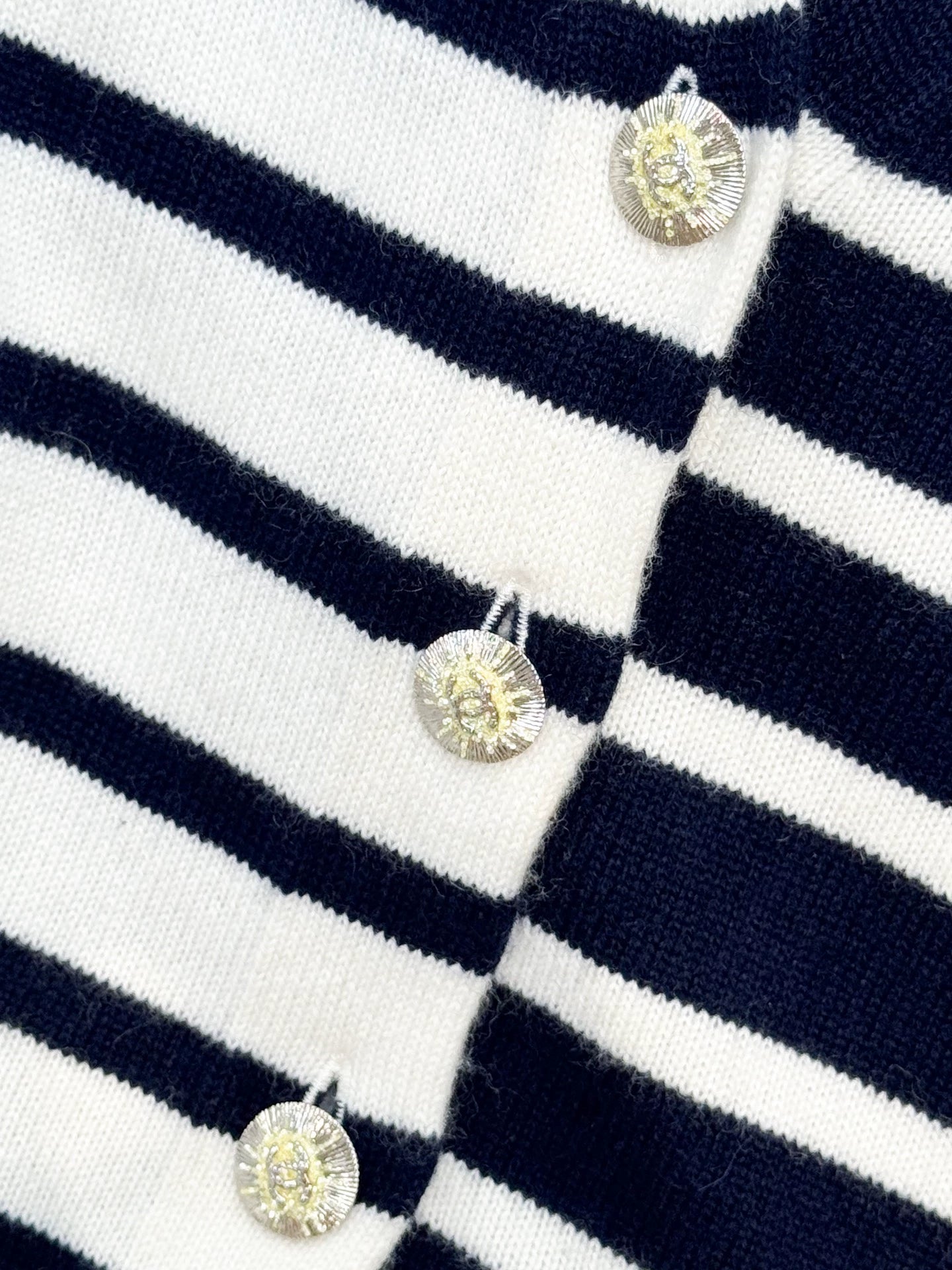 Chanel 24S Black and White Cardigan