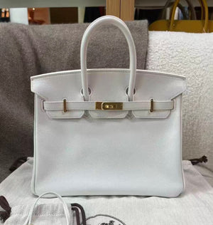 Hermes Birkin 25 Blanc Epsom Gold hardware