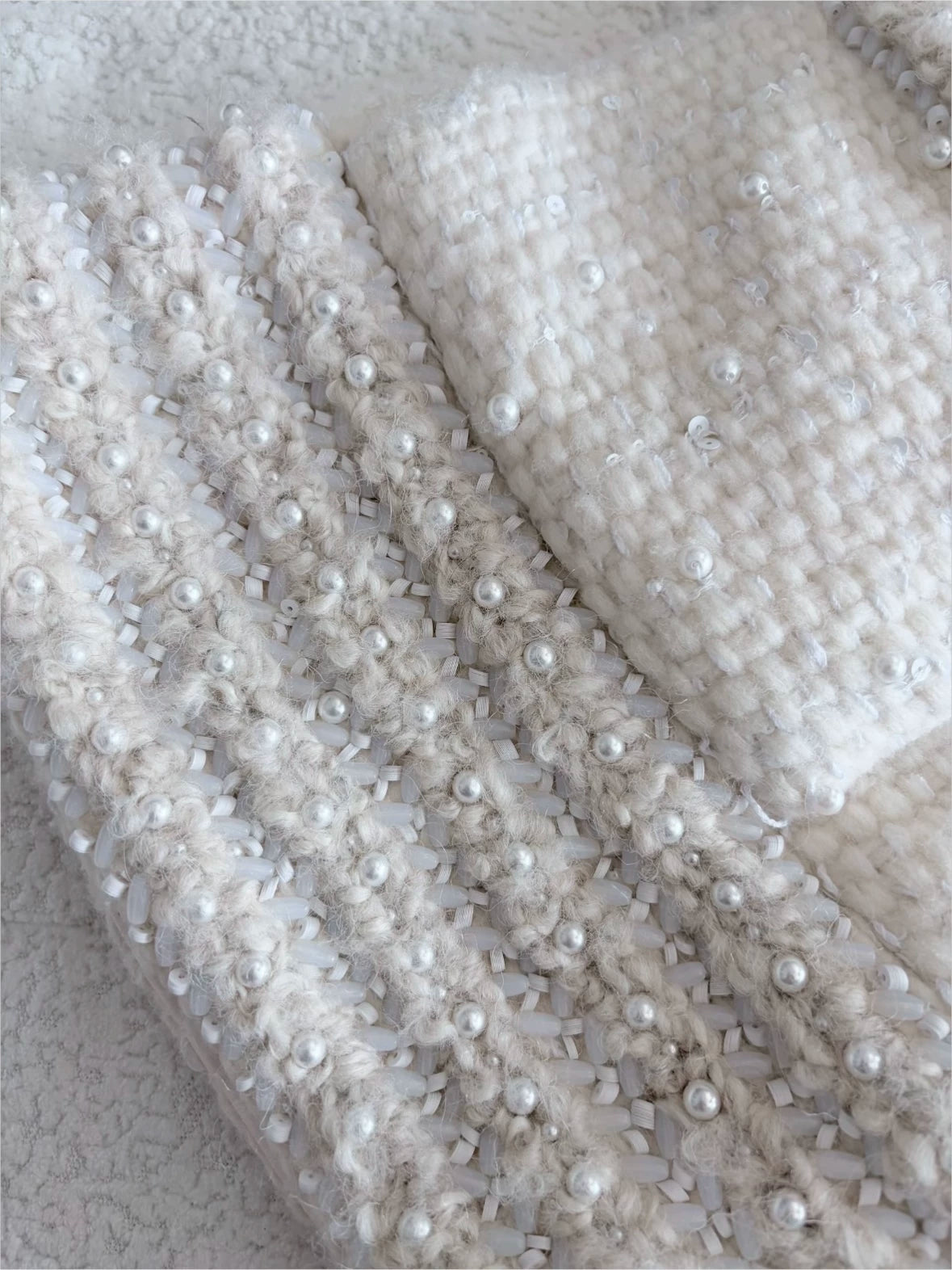 Chanel 18A Off-White Tweed Woven Jacket