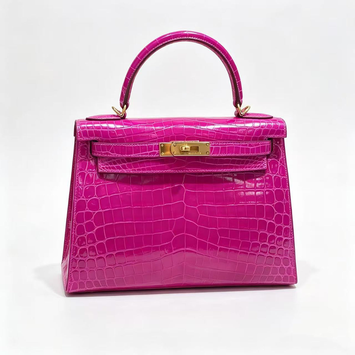 Hermes Kelly 28 Rose Scheherazade Shiny Niloticus Gold hardware