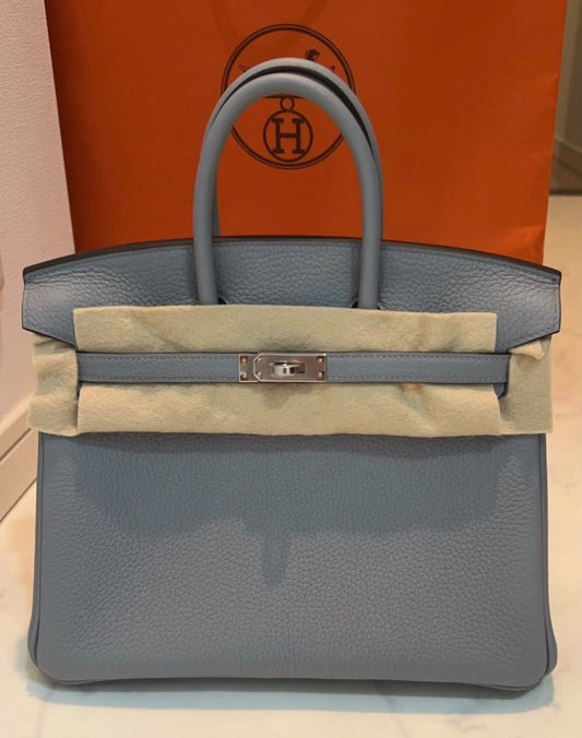 Hermes Birkin 25 Bleu Glacier Togo Palladium hardware