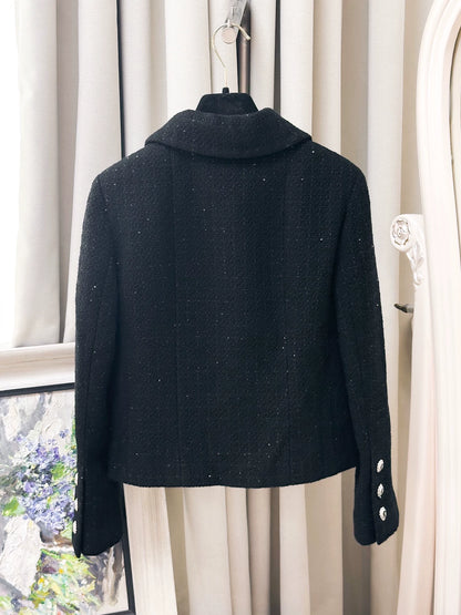 Chanel 25K black jacket/skirt