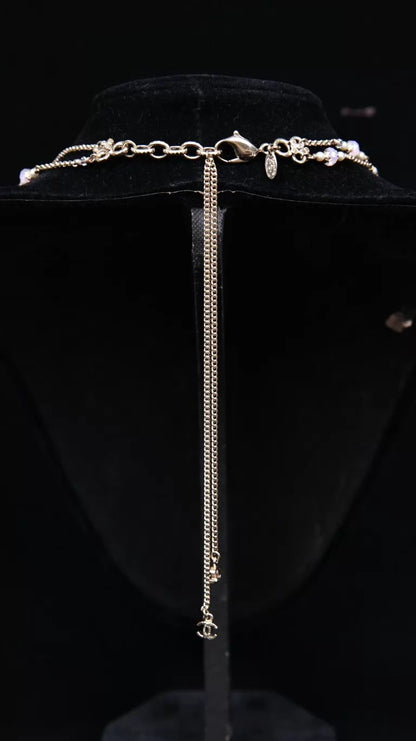 Chanel 12 Purple Oval Crystal and Agate Three-Strand Necklace