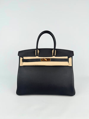 Hermes Birkin 35 HSS Verso Black/Bleu Thalassa Togo Gold hardware