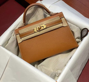 Hermes Mini Kelly 20 Gold Epsom Gold hardware