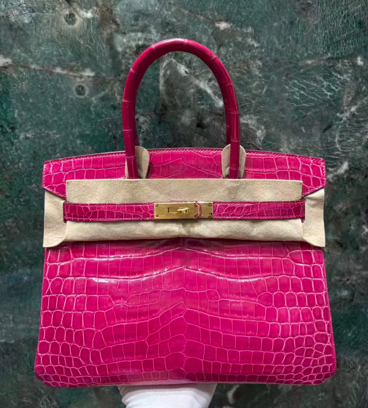 Hermes Birkin 30 rose Scheherazade shiny niloticus gold hardware