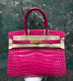 Hermes Birkin 30 rose Scheherazade shiny niloticus gold hardware