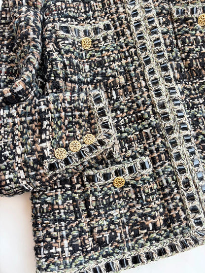 Chanel 2016 Brown-Green Tweed Jacket
