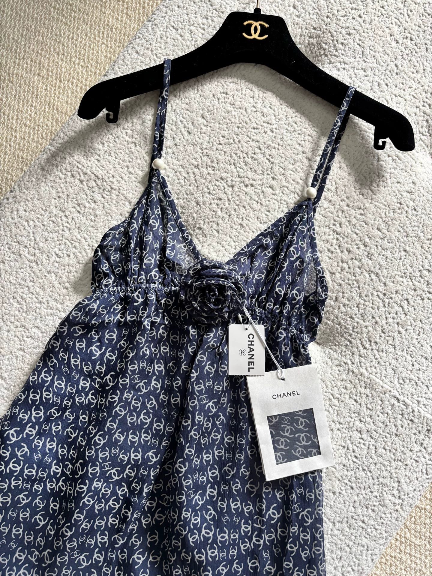 Chanel 25P Navy Blue Dress