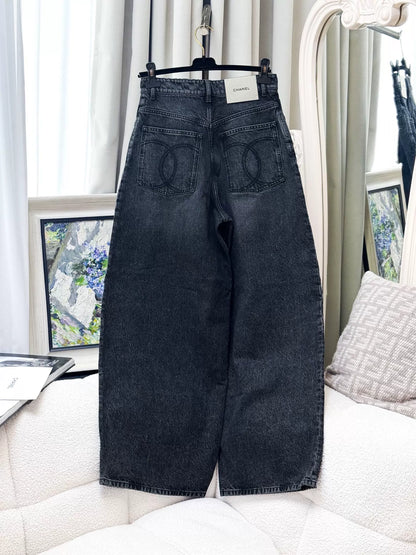 Chanel 26A charcoal grey jeans