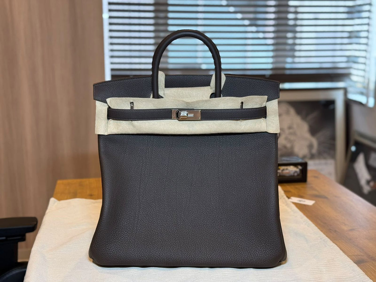 Hermes HAC 40 Bai Brun Togo Palladium hardware