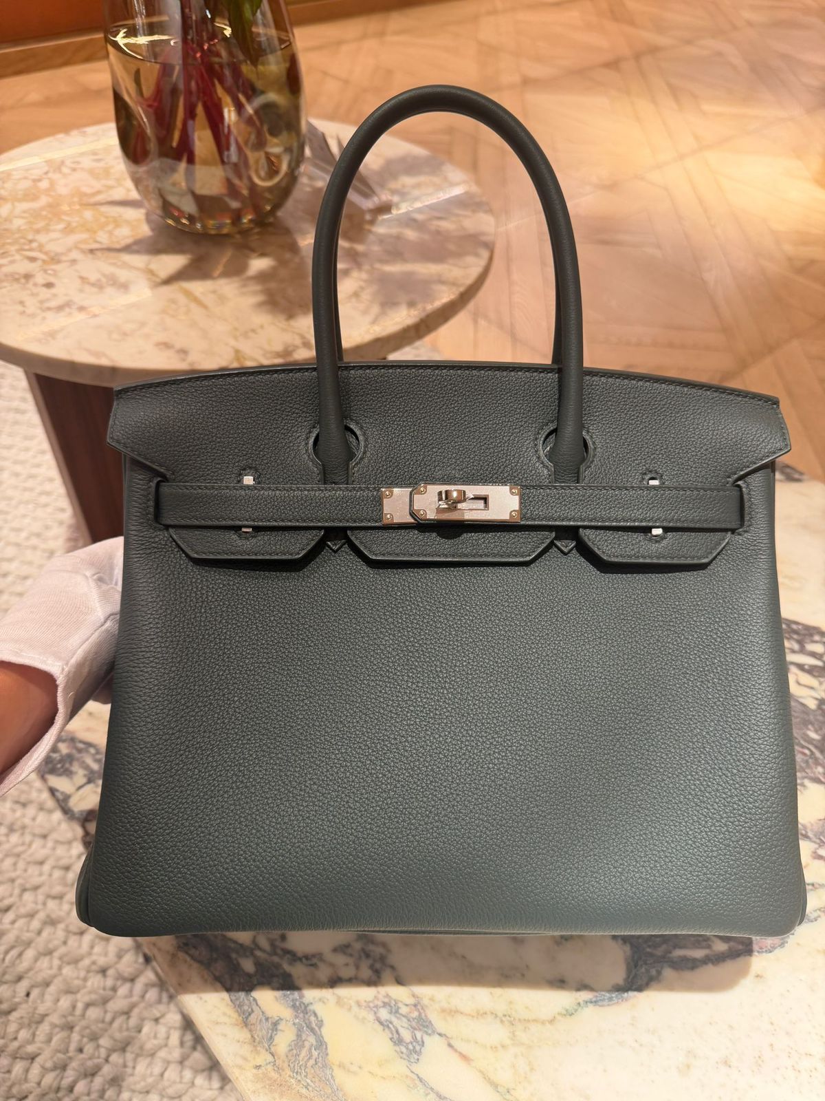 Hermes Birkin 30 Vert Mangrove Togo Palladium hardware
