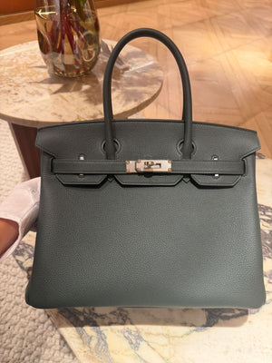 Hermes Birkin 30 Vert Mangrove Togo Palladium hardware