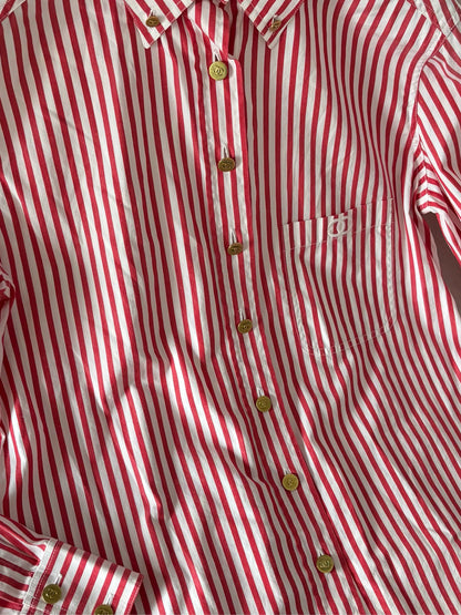 Chanel Red and White Striped Shirt