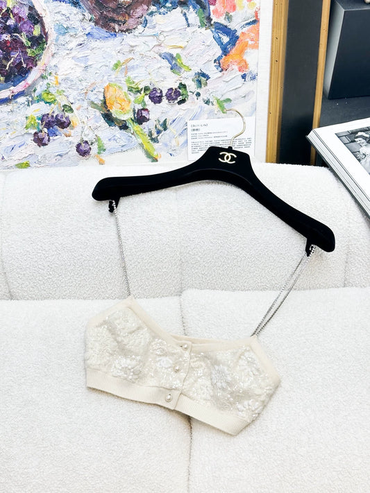 Chanel 21S camellia rhinestone camisole