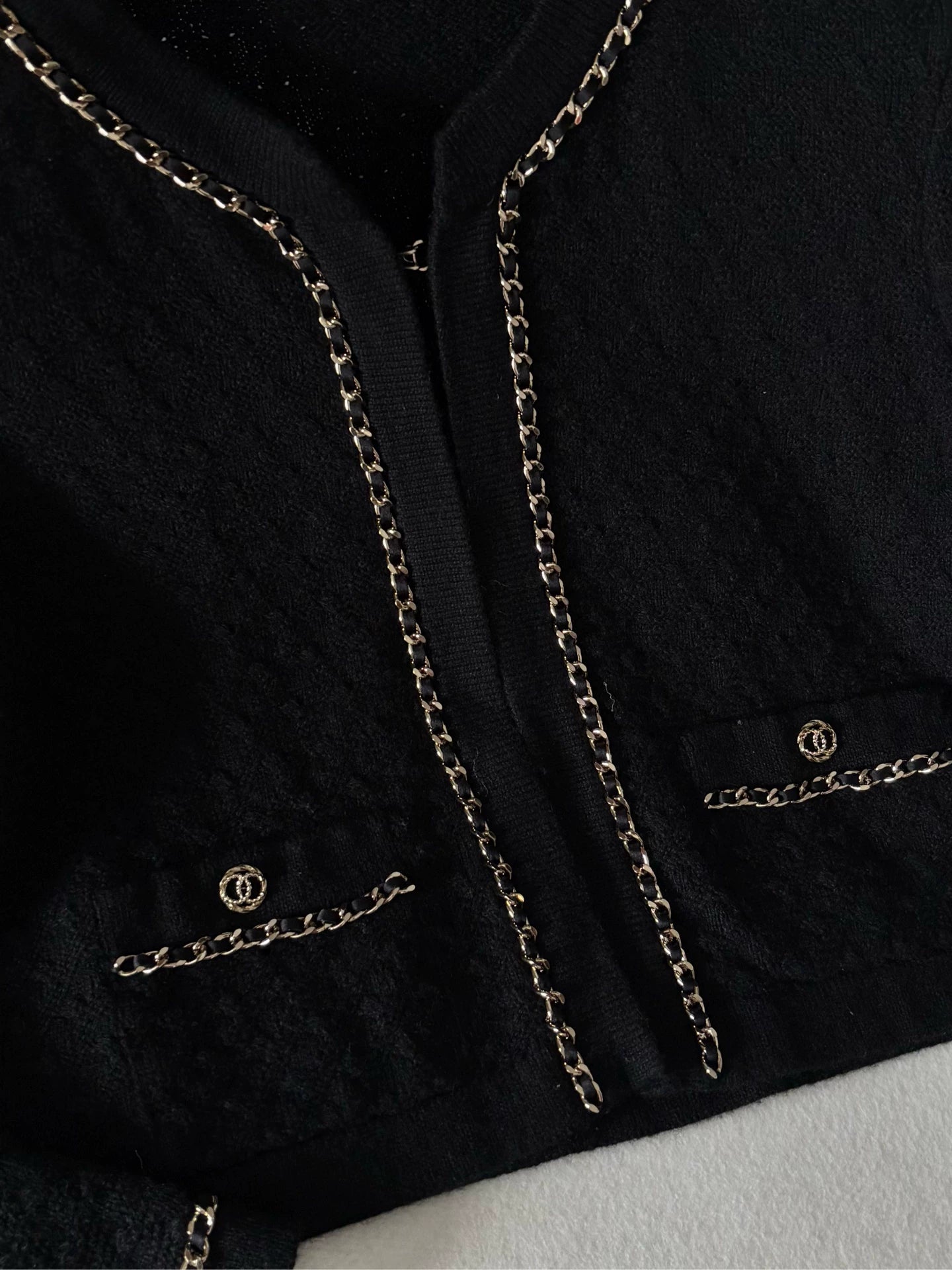 Chanel 23B Black Cardigan