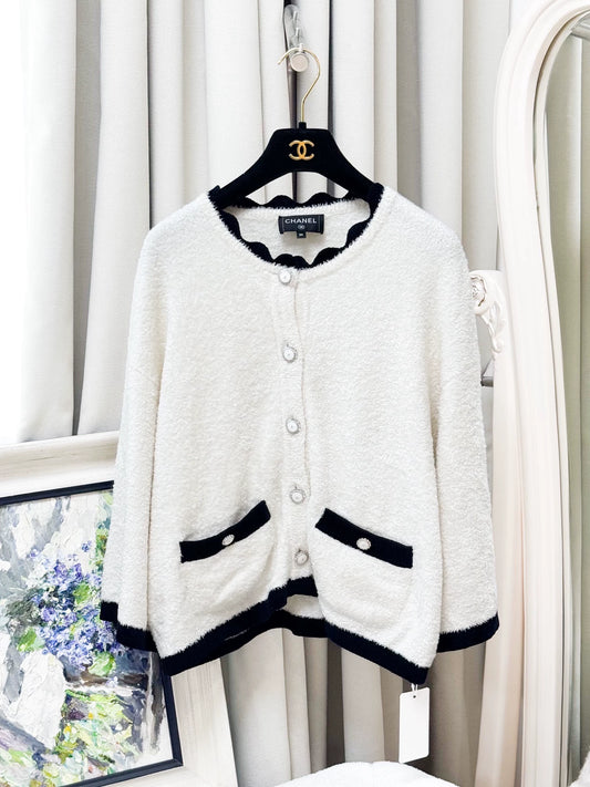 Chanel 26C black and white cardigan