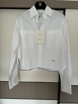Chanel 26S white cropped shirt