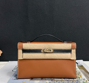 Hermes Kelly Pochette HSS Gold / Black Swift Permabrass hardware