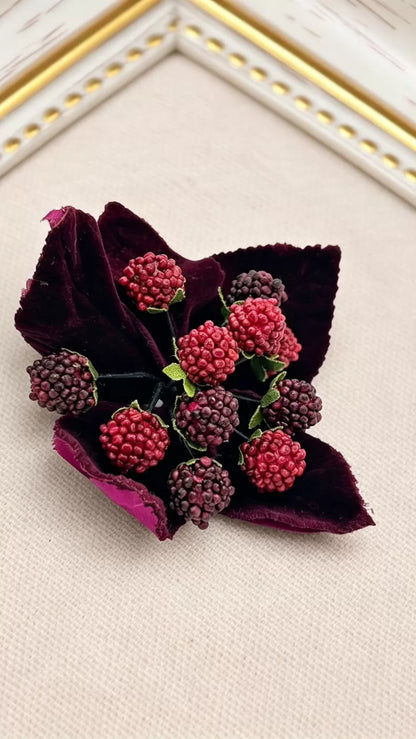 Chanel Raspberry Velvet Brooch