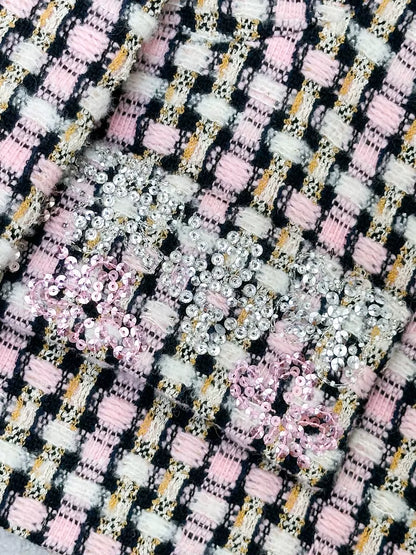 Chanel 23K grey and pink tweed jacket