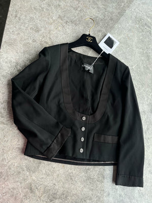 Chanel 22A black U-neck blazer