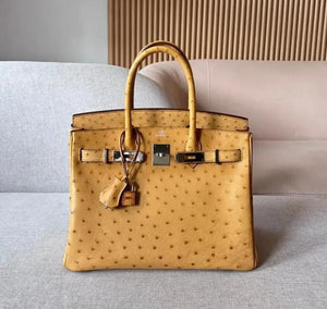 Hermes Birkin 30 Tabac Camel Ostrich palladium hardware