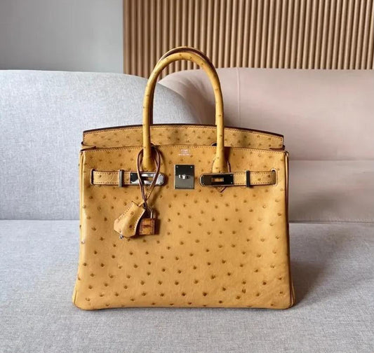Hermes Birkin 30 Tabac Camel Ostrich palladium hardware