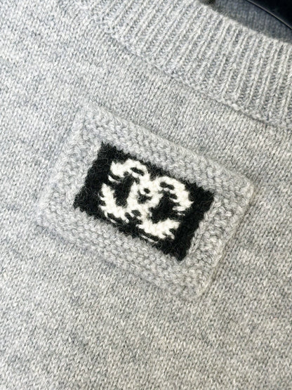 Chanel 26P grey cashmere vest top