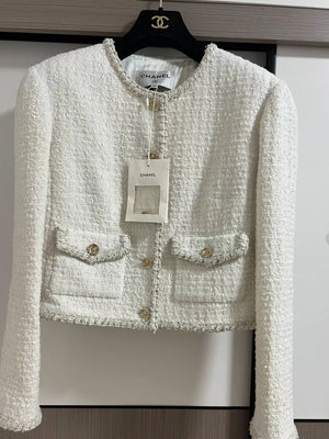 Chanel 25A White Moonlight Jacket
