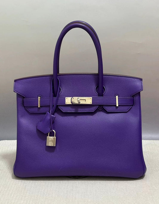Hermes Birkin 30 Iris Epsom palladium hardware