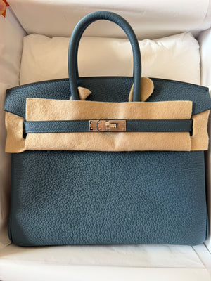 Hermes Birkin 25 Tempete Togo Palladium hardware