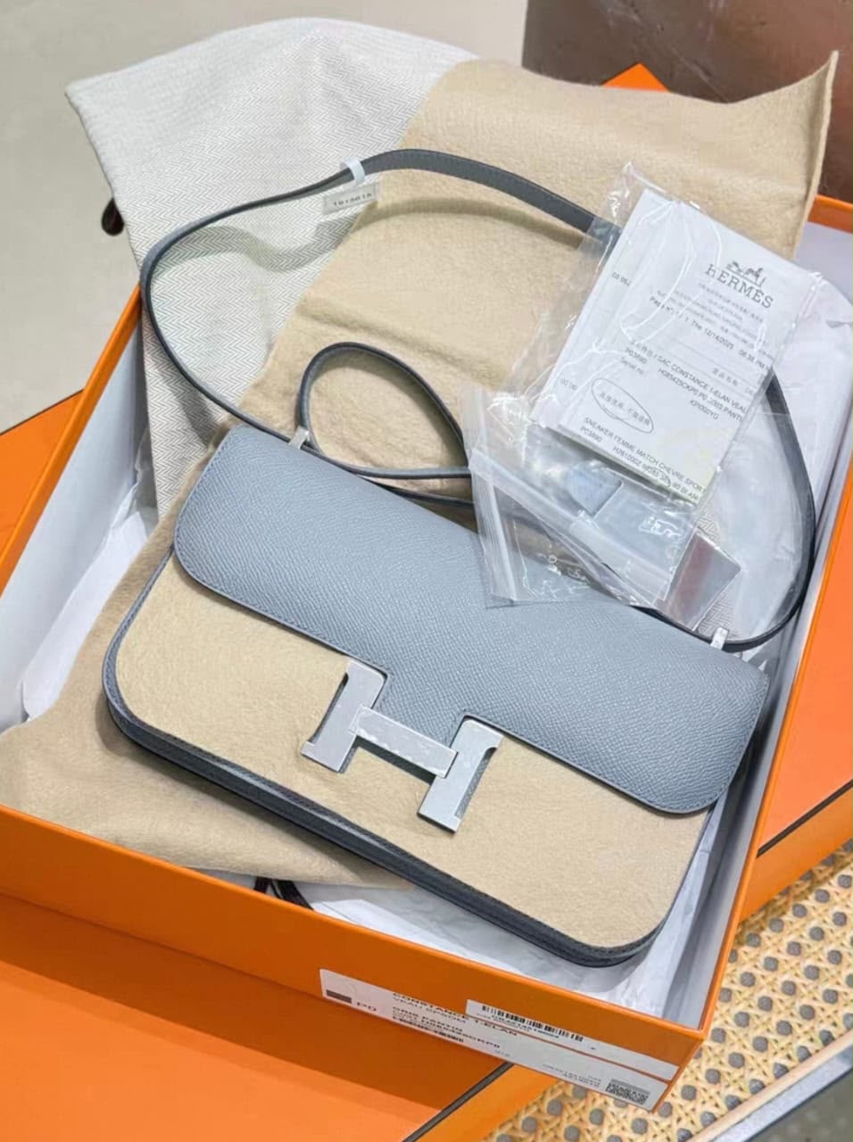 Hermes Constance Elan Gris Pantin Epsom palladium hardware