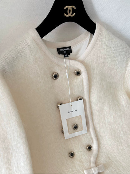 Chanel 25N mohair double-breasted bow coat