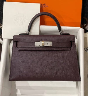 Hermes mini Kelly 20 rouge sellier electrum