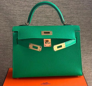 Hermes Mini Kelly 20 Menthe / Nata Chevre Permabrass hardware