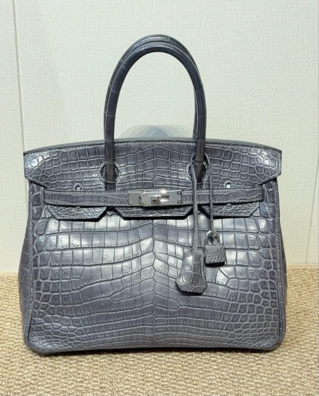 Hermes Birkin 30 Graphite Matte Niloticus Palladium hardware