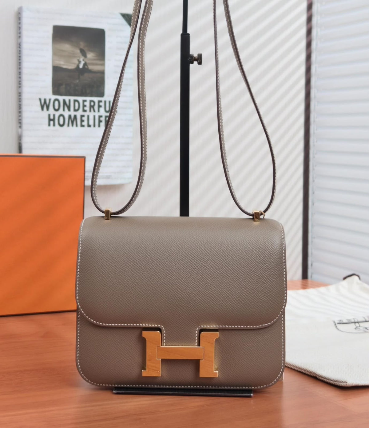 Hermes Constance 18 Etoupe Epsom Gold hardware
