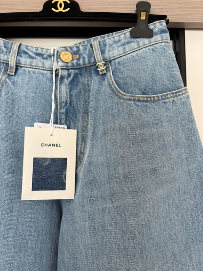 Chanel 26A blue wide-leg pants