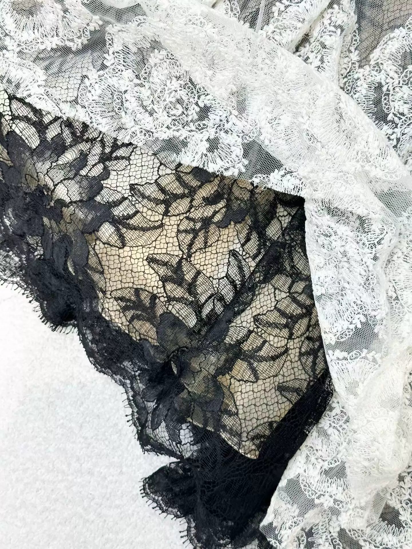 Chanel 10S black and white tulle dress