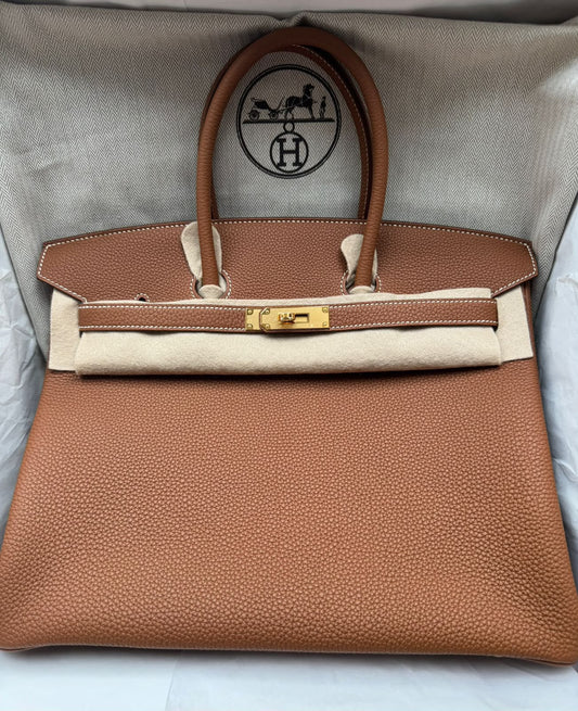 Hermes Birkin 35 Gold Togo gold hardware