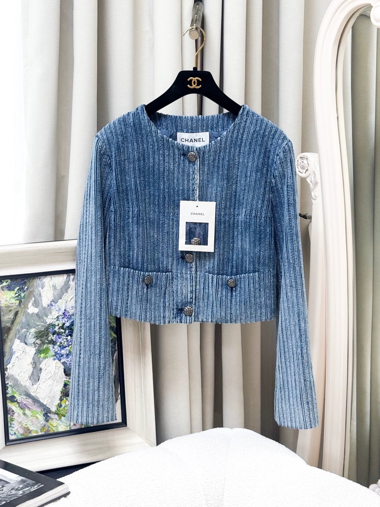 Chanel 25K blue shimmering top