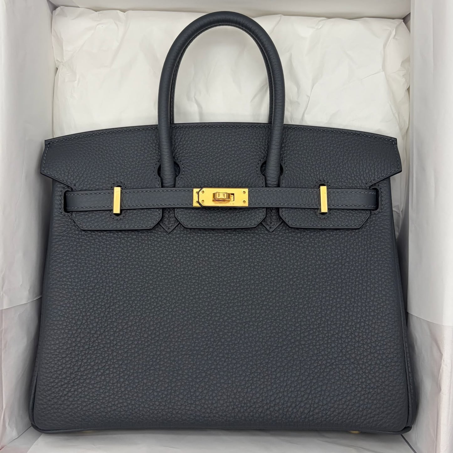 Hermes Birkin 25 Gris Misty Togo Gold hardware