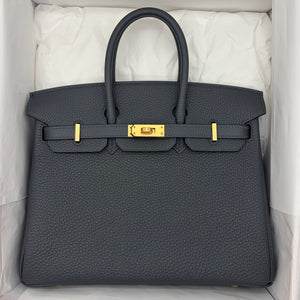 Hermes Birkin 25 Gris Misty Togo Gold hardware