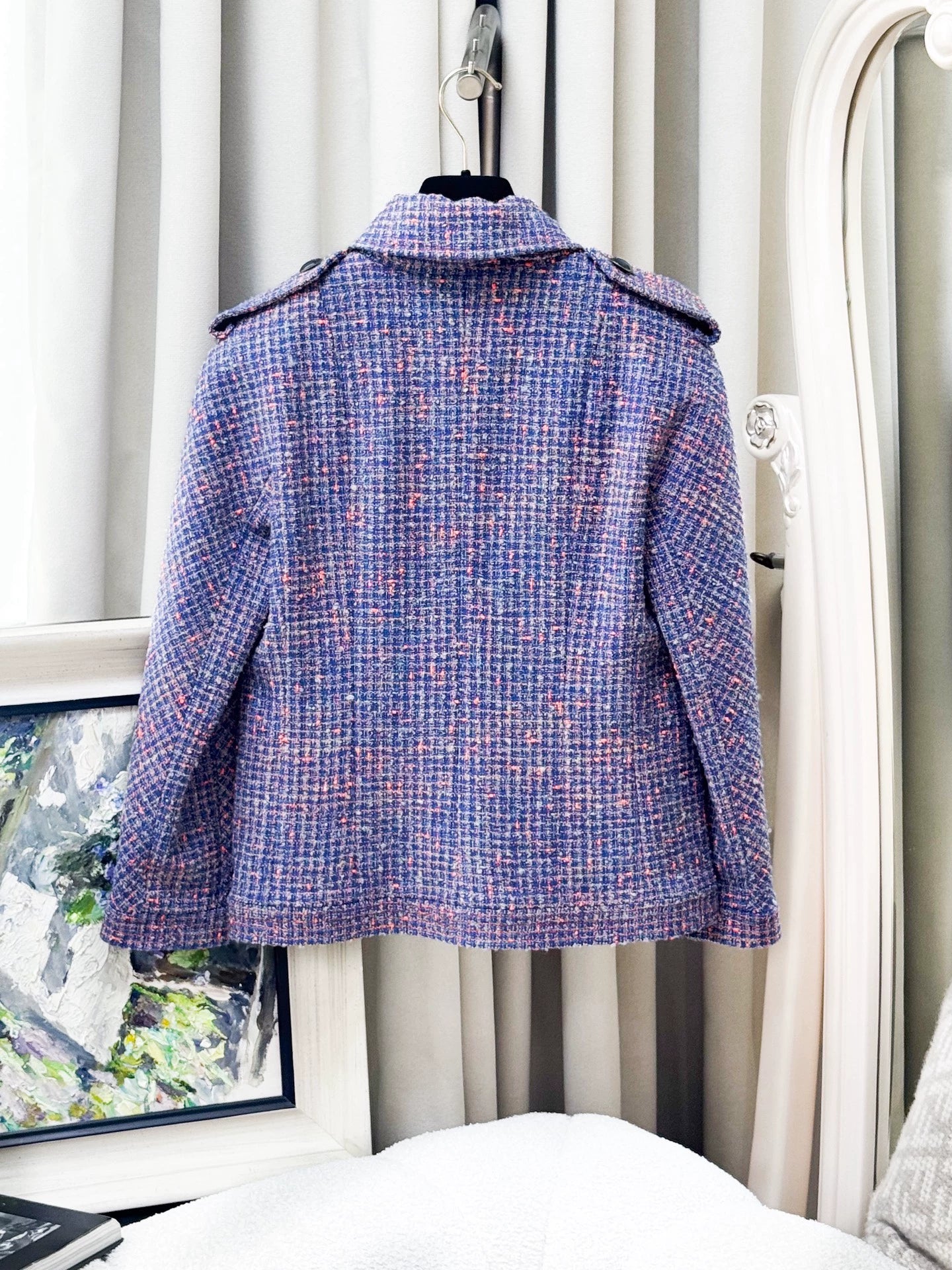 Chanel 38 blue-purple tweed jacket