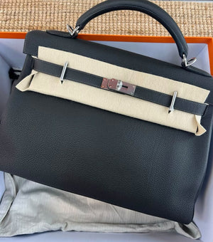 Hermes Kelly 42 Maxi Vert Mangrove Togo Palladium hardware