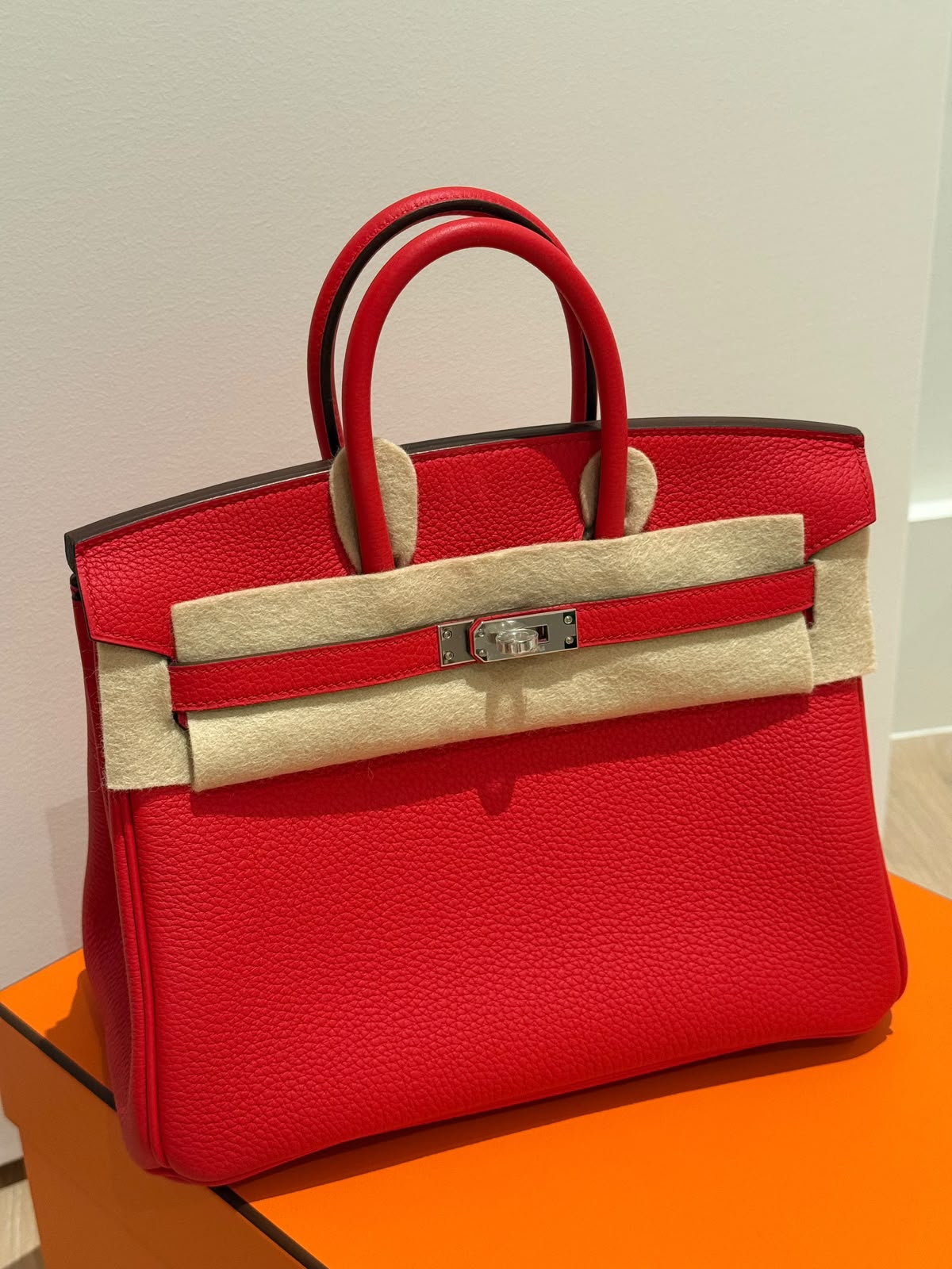 Hermes Birkin 25 Rouge de Coeur Togo Palladium hardware